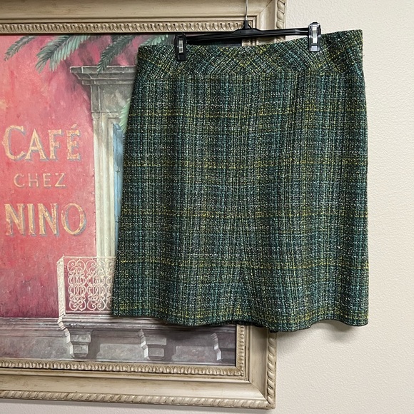 Tapemeasure Green Tweed Skirt - Picture 1 of 9